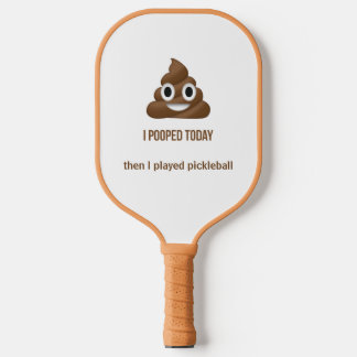 PersonaIized I Pooped Today Smiling Poo Emoji  Pickleball Schläger