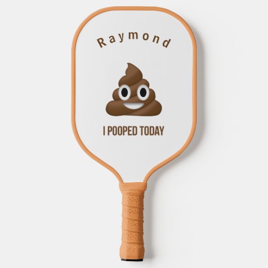 PersonaIized I Pooped Today Smiling Poo Emoji  Pickleball Schläger (Rückseite)