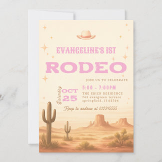 Personal 1 Rodeo Cowgirl Wild West Geburtstag Einladung