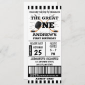 Personal 1b Birthday Hockey Ticket Party Einladung (Vorne/Hinten)