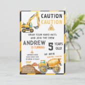 Personal A Contemporary Construction Birthday Bash Einladung (Stehend Vorderseite)