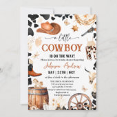 Personal A Little CowBoy Baby Dusche Einladung (Vorderseite)