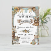 Personal A Little Cowboy Baby Dusche für Junge Einladung (Stehend Vorderseite)