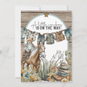 Personal A Little Cowboy Baby Dusche für Junge Einladung (Rückseite)