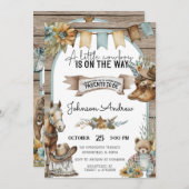 Personal A Little Cowboy Baby Dusche für Junge Einladung (Vorne/Hinten)