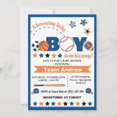 Personal All Star Baby Dusche für Junge Einladung (Vorderseite)