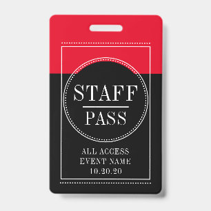 Personal Alle Access Event Red Black Abzeichen Ausweis