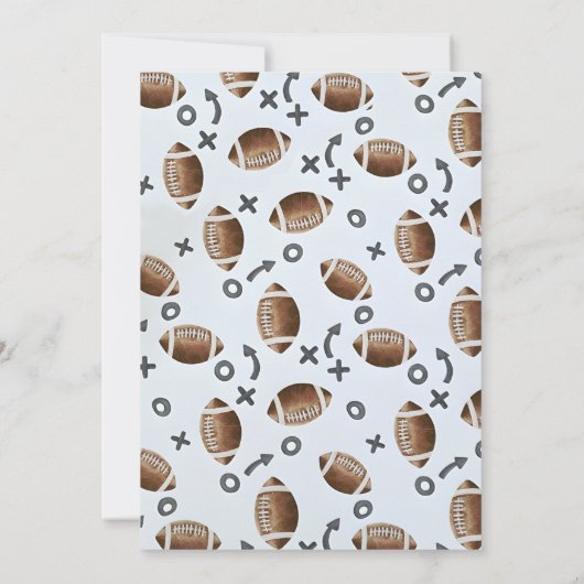 Personal American Football Baby Dusche Einladung (Rückseite)