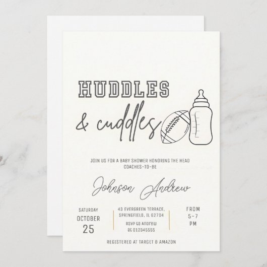 Personal Baby Boy Kickoff Football Baby Dusche Einladung (Vorne/Hinten)