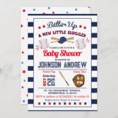 Personal Baseball Baby Duschgel Alles Star Einladung (Vorne/Hinten)