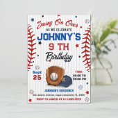 Personal Baseball Birthday Invitation Einladung (Stehend Vorderseite)