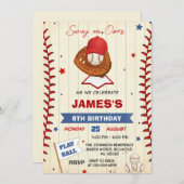 Personal Baseball Birthday Invitation with Photo Einladung (Vorne/Hinten)
