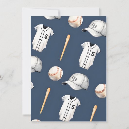 Personal Baseball Rookie Baby Dusche Einladung (Rückseite)