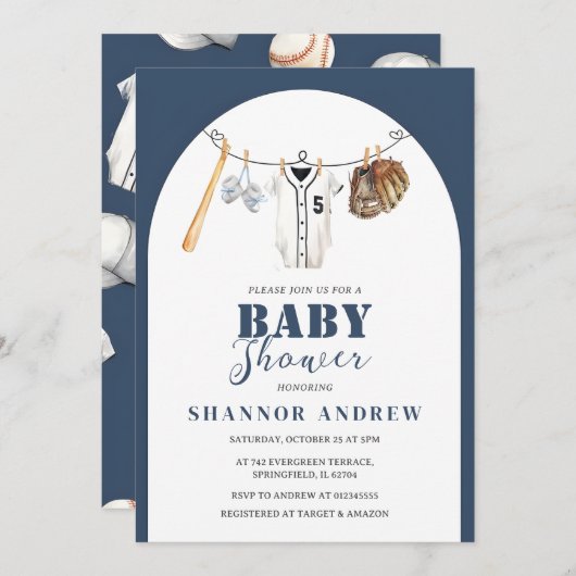 Personal Baseball Rookie Baby Dusche Einladung (Vorne/Hinten)