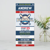 Personal Baseball Sports - Moderner Ticketstil Einladung (Stehend Vorderseite)