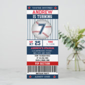 Personal Baseball Sports Ticket Style für Junge Einladung (Stehend Vorderseite)