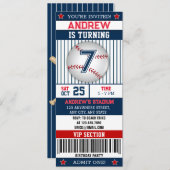 Personal Baseball Sports Ticket Style für Junge Einladung (Vorne/Hinten)