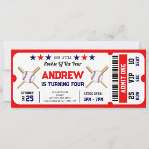 Personal Baseball Ticket Geburtstag Sport Einladung