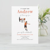 Personal Basketball Birthday Invitation Einladung (Stehend Vorderseite)