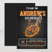 Personal Basketball Birthday Invitation Party Einladung (Vorne/Hinten)
