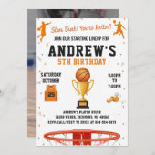Personal Basketball Birthday with Photo Einladung (Vorne/Hinten)