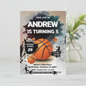 Personal Basketball Geburtstagseinladung Sport Einladung (Stehend Vorderseite)