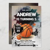 Personal Basketball Geburtstagseinladung Sport Einladung (Vorne/Hinten)