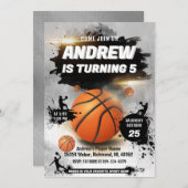 Personal Basketball Geburtstagseinladung Sport Einladung (Vorne/Hinten)