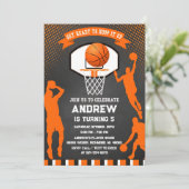 Personal Basketball Geburtstagseinladung Sport Einladung (Stehend Vorderseite)