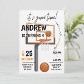 Personal Basketball Invitation Birthday Party Einladung (Stehend Vorderseite)