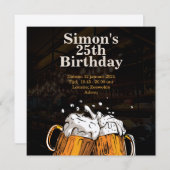 Personal Birthday invitation beer Einladung (Vorne/Hinten)