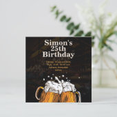 Personal Birthday invitation beer Einladung (Stehend Vorderseite)