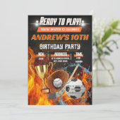 Personal Birthday Party All Star Sport Invitation Einladung (Stehend Vorderseite)