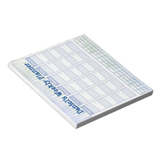 Personal Blue Weekekly Planner Notepad Notizblock (angewinkelt)