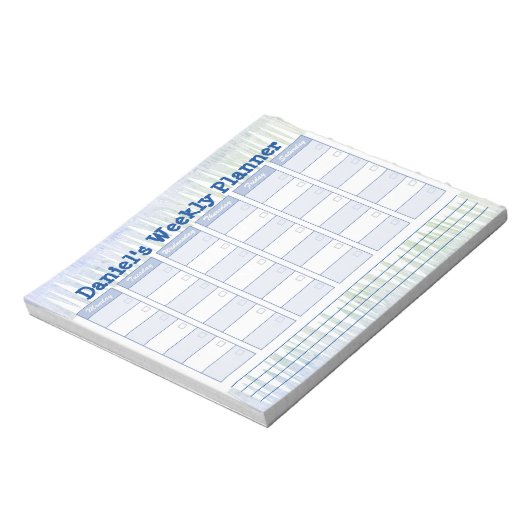 Personal Blue Weekekly Planner Notepad Notizblock (Rotiert)