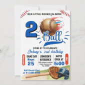 Personal Born Two Ball Birthday Einladung (Vorderseite)