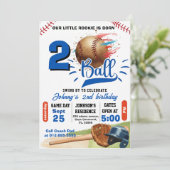 Personal Born Two Ball Birthday Einladung (Stehend Vorderseite)