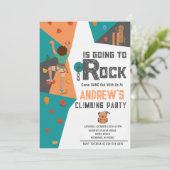Personal Boy Rock Climbing Birthday Invitation Einladung (Stehend Vorderseite)