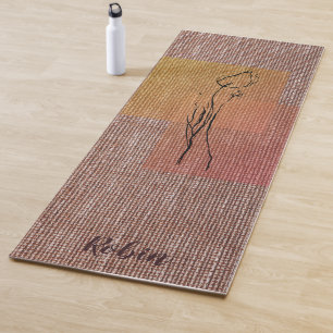Personal Brown Linen Tuch Einfache Blume für sie Yogamatte