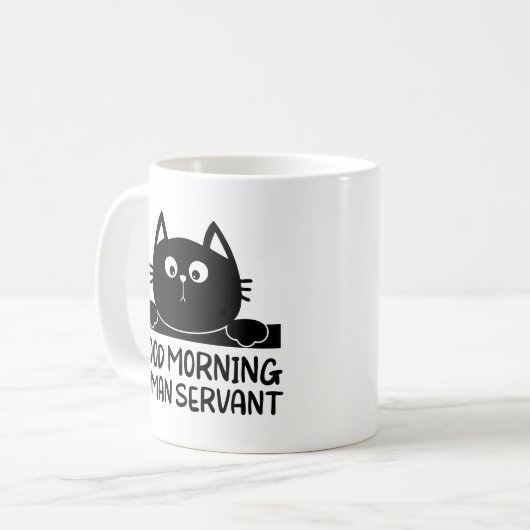Personal Cat Servant - Guten Morgen, menschlicher  Kaffeetasse (Vorderseite Links)