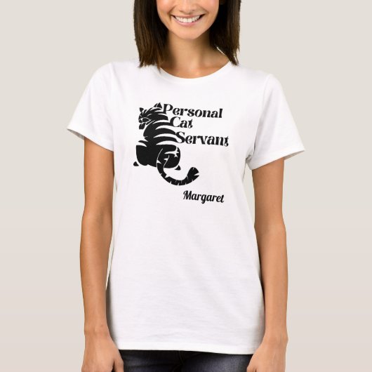 Personal Cat Servant Individuelle Name T - Shirt (Vorderseite)