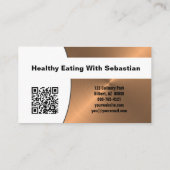 Personal Chef Brushed Copper Custom Photo QR Code Visitenkarte (Rückseite)