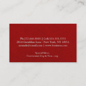 Personal Chef Catering Kitchen Silver Utensils Visitenkarte (Rückseite)