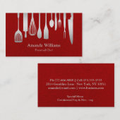 Personal Chef Catering Kitchen Silver Utensils Visitenkarte (Vorne/Hinten)