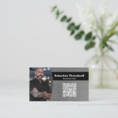 Personal Chef Diamond Plate Custom Photo QR Code  Visitenkarte (Stehend Vorderseite)