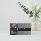 Personal Chef Diamond Plate Custom Photo Visitenkarte (Stehend Vorderseite)