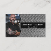 Personal Chef Diamond Plate Custom Photo Visitenkarte (Vorderseite)