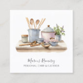 Personal Chef Kitchen Utensils Quadratische Visitenkarte (Vorderseite)