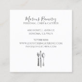 Personal Chef Kitchen Utensils Quadratische Visitenkarte (Rückseite)