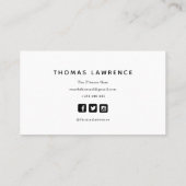 Personal Coach Gym moderne minimalistische soziale Visitenkarte (Rückseite)